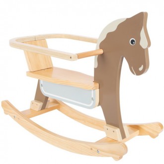 Dřevěné hračky - Houpadlo - Houpací kůň, Dřevěný s hrazením (Small foot)