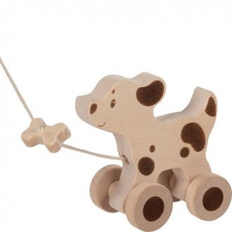 Dřevěné hračky - Tahací hračka - Pejsek dřevěný Eko Nature (Goki)