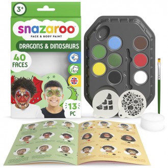 Ostatní hračky - Snazaroo - Sada 8 barev na obličej, Draci a dinosauři