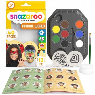 Ostatní hračky - Snazaroo - Sada 8 barev na obličej, Zvířecí svět