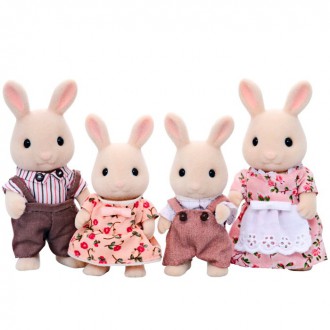 Ostatní hračky - Sylvanian Families - Rodina králíků mléčných, 4ks