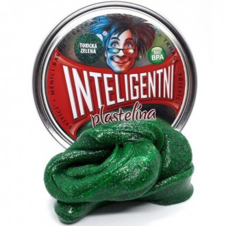 Ostatní hračky - Inteligentní plastelína - třpytící, Toxická zelená