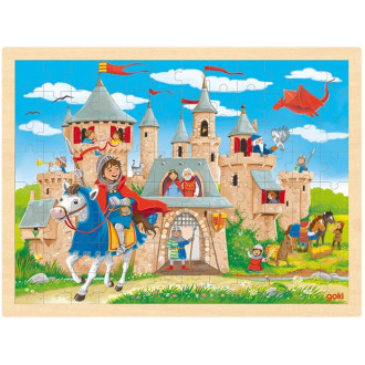 Puzzle a hlavolamy - Puzzle na desce - Velké A3, Rytířský hrad, 96ks (Goki)