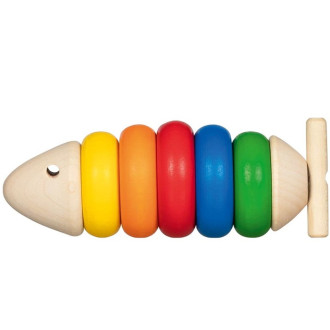 Dřevěné hračky - Navlékací hračka - Rybka Felix dřevěná (Goki)