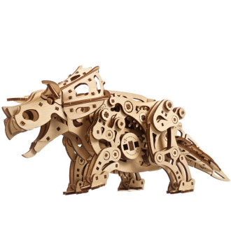 Stavebnice - 3D mechanický model - Dinosaurus Triceratops (Ugears)
