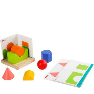 Dřevěné hračky - Skládačka - Jednoduchá geometrie 3D dřevěná hra (Lucy & Leo)