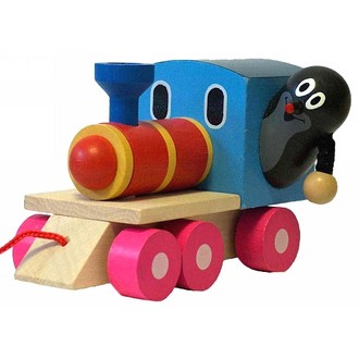Dřevěné hračky - Vlak tahací - Mašinka a Krtek (Detoa)