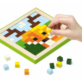 Stavebnice - Mozaika - Pixely dřevěné, Zvířata 250 kostek (Cubika)