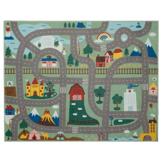Dřevěné hračky - Dětský koberec - Silnice a město, 133x100cm VALLABY (Ikea)