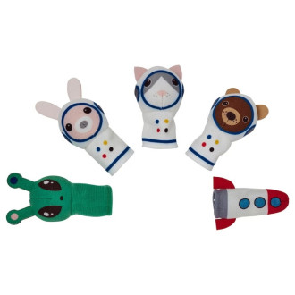 Dřevěné hračky - Prstoví maňásci - Vesmír AFTONSPARV, 5ks (Ikea)