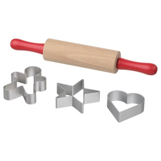 Dřevěné hračky - Dětské náčiní - Váleček dřevěný s vykrajovátky (Ikea)