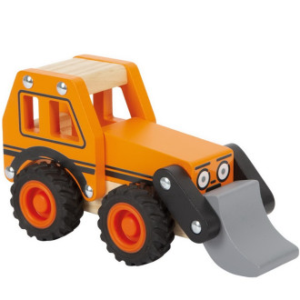 Dřevěné hračky - Auto - Bagr oranžový dřevěný (Small foot)