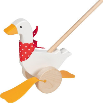 Dřevěné hračky - Jezdík na tyči - Husička Berta dřevěná (Goki)