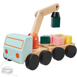 Dřevěné hračky - Auto - Jeřáb magnetický s koskami UPPSTA (Ikea)