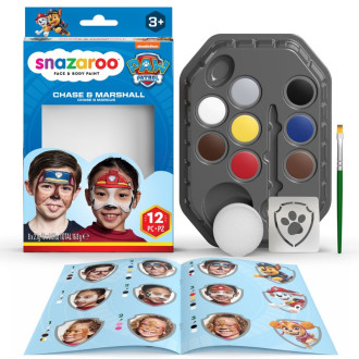 Ostatní hračky - Snazaroo - Sada 8 barev na obličej, Tlapková patrola Chase a Marshall
