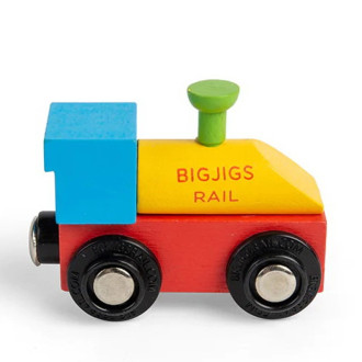 Vláčkodráhy - Vláčkodráha mašinka - Lokomotiva barevná (Bigjigs)