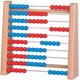 Dřevěné hračky - Počítadlo - Dřevěné modrá a červená, 100 korálků (Goki)