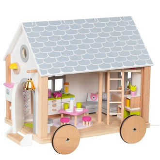 Dřevěné hračky - Domeček pro panenky - Maringotka ve stylu hygge (Goki)