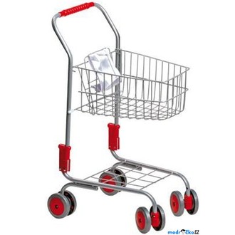 Dřevěné hračky - Prodejna - Nákupní vozík, Stříbrný (Small foot)