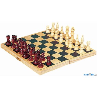 Dřevěné hračky - Šachy - Dřevěné 26x26 cm, Skládací box (Goki)
