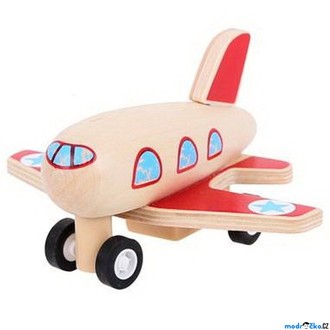 Dřevěné hračky - Letadlo - Natahovací letadélko (Bigjigs)