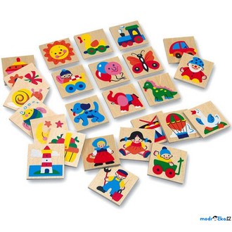 Dřevěné hračky - Obrázkové značky pro školky - Dřevěné 25 ks, SET 73511 (Bino)