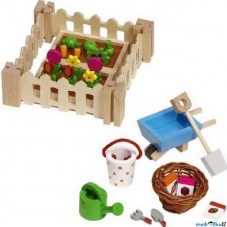 Dřevěné hračky - Nábytek pro panenky - Moje malá zahrádka, 32 dílů (Goki)