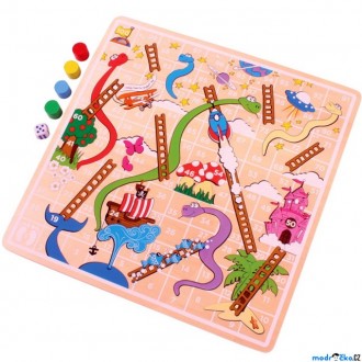 Dřevěné hračky - Společenská hra - Žebříky a hadi (Bigjigs)