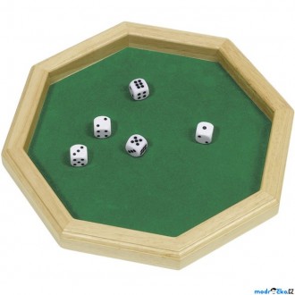 Dřevěné hračky - Společenská hra - Hra v kostky s hrací deskou (Goki)