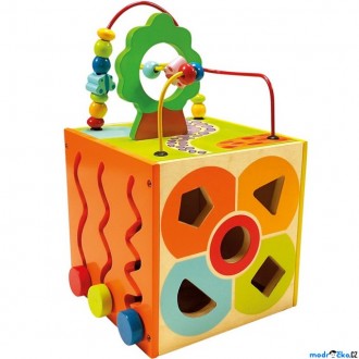 Dřevěné hračky - Motorická kostka - Didaktická kostka barevná (Bino)
