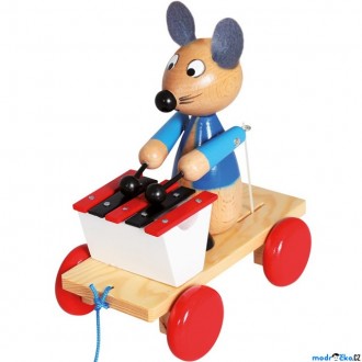 JIŽ SE NEPRODÁVÁ - Tahací hračka - Xylofón myš (Bino)