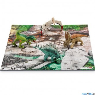 JIŽ SE NEPRODÁVÁ - Schleich - Dinosaurus set, Mini 4 dinosauři + puzzle (set 2)