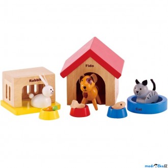 Dřevěné hračky - Nábytek pro panenky - Domácí mazlíčci (Hape)