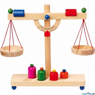 Dřevěné hračky - Prodejna - Váha dřevěná páková se závažím (Small foot)