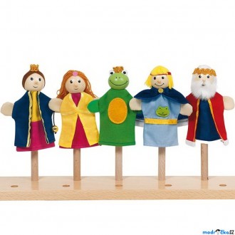 Dřevěné hračky - Prstoví maňásci - Žabí princ, 5ks (Goki)