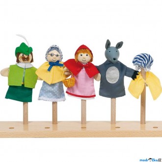 Dřevěné hračky - Prstoví maňásci - Červená Karkulka, 4ks (Goki)