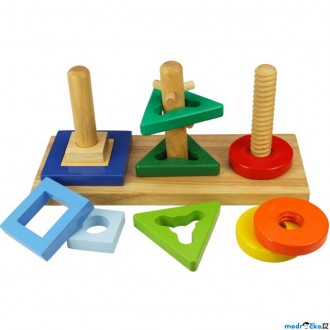 Dřevěné hračky - Skládačka - Motorika, Nasaď a otoč (Bigjigs)