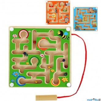 Dřevěné hračky - Motorický labyrint - Magnetická hra malá, 1ks (Woody)