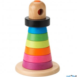 Dřevěné hračky - Skládačka s kroužky - Pyramida MULA (Ikea)