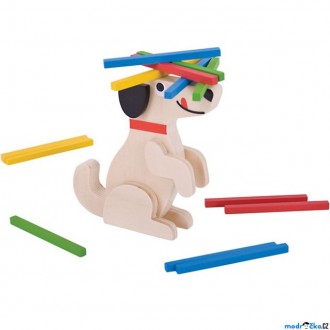 Dřevěné hračky - Motorická hra - Kolik pes unese? (Bigjigs)