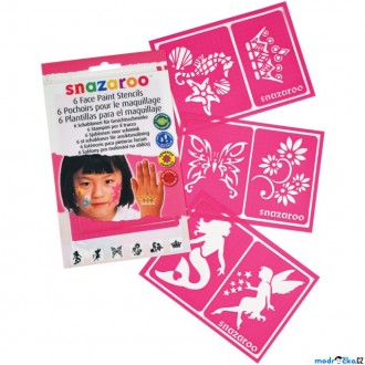 Ostatní hračky - Snazaroo - Šablony na obličejové barvy 6ks, Dívčí