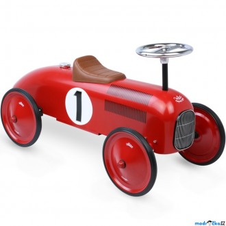 Dřevěné hračky - Odrážedlo kovové - Historické auto, červené (Vilac)