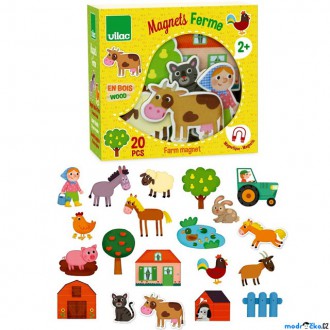 Dřevěné hračky - Magnetky - Farma dřevěné, 20ks (Vilac)