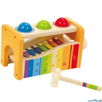 Dřevěné hračky - Zatloukačka - Xylofon s koulemi (Hape)