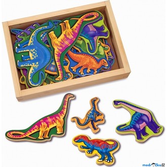 Dřevěné hračky - Magnetky - Dinosauři dřevěné, 20ks (M&D)