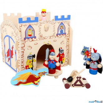 Dřevěné hračky - Tématický set dřevěný - Rytířský hrad (Small foot)