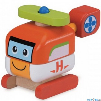 Dřevěné hračky - Vrtulník skládací - Miniworld, Helikoptéra dřevěná (Wonderworld)