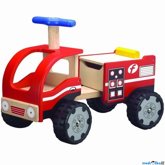 Dřevěné hračky - Odrážedlo - Hasičské auto dřevěné (Wonderworld)