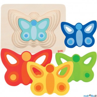 Puzzle a hlavolamy - Puzzle vícevrstvé - Motýl II, 5 vrstev (Goki)
