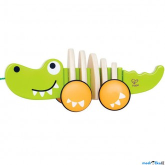 Dřevěné hračky - Tahací hračka - Krokodýl s kmitajícím ocasem (Hape)